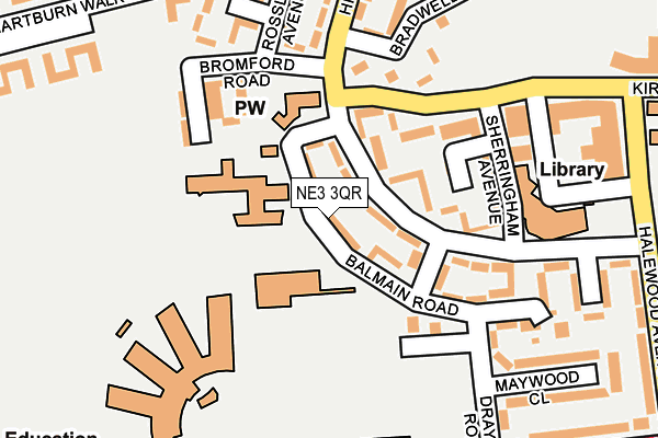 NE3 3QR map - OS OpenMap – Local (Ordnance Survey)