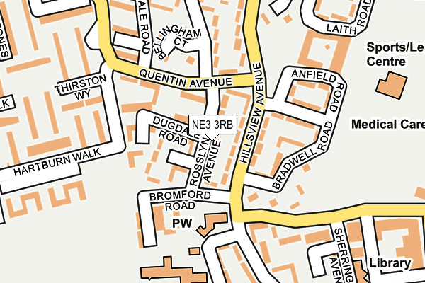 NE3 3RB map - OS OpenMap – Local (Ordnance Survey)