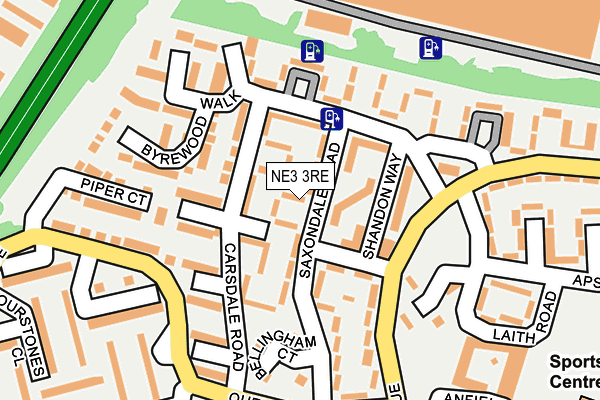 NE3 3RE map - OS OpenMap – Local (Ordnance Survey)