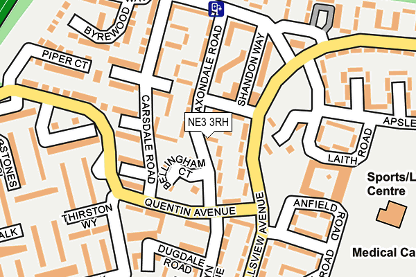 NE3 3RH map - OS OpenMap – Local (Ordnance Survey)