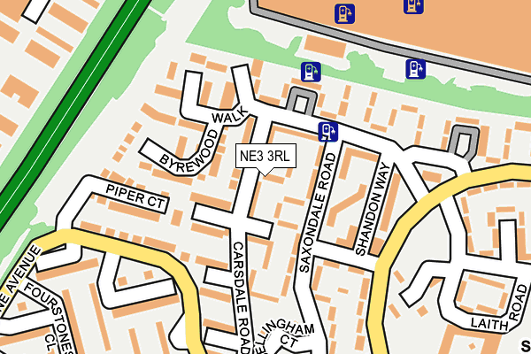 NE3 3RL map - OS OpenMap – Local (Ordnance Survey)