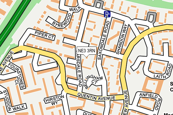 NE3 3RN map - OS OpenMap – Local (Ordnance Survey)