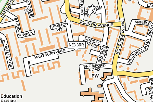 NE3 3RR map - OS OpenMap – Local (Ordnance Survey)