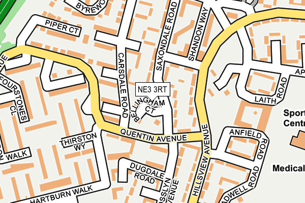 NE3 3RT map - OS OpenMap – Local (Ordnance Survey)