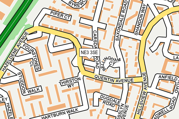 NE3 3SE map - OS OpenMap – Local (Ordnance Survey)