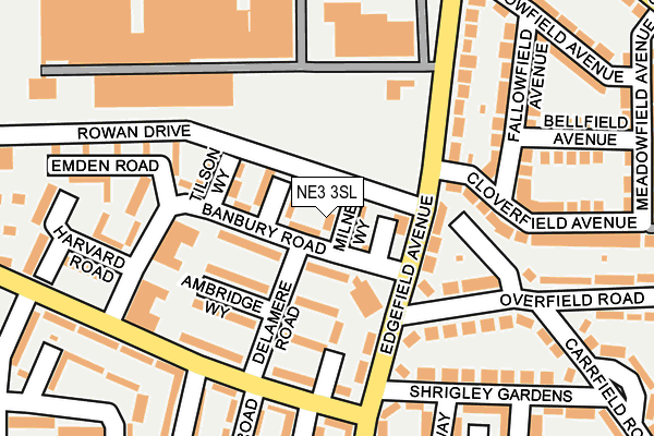 NE3 3SL map - OS OpenMap – Local (Ordnance Survey)