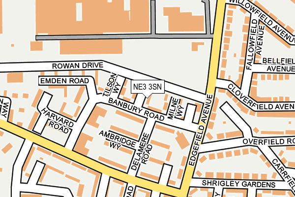 NE3 3SN map - OS OpenMap – Local (Ordnance Survey)