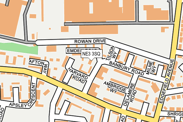 NE3 3SQ map - OS OpenMap – Local (Ordnance Survey)