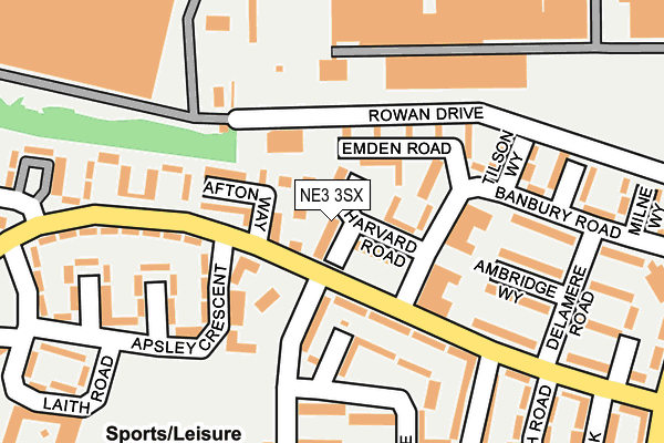 NE3 3SX map - OS OpenMap – Local (Ordnance Survey)