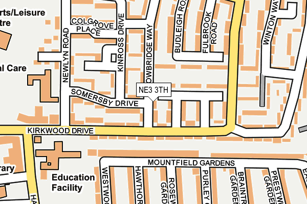 NE3 3TH map - OS OpenMap – Local (Ordnance Survey)
