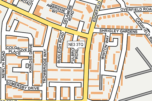 NE3 3TQ map - OS OpenMap – Local (Ordnance Survey)