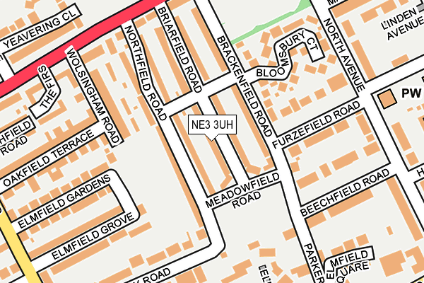 NE3 3UH map - OS OpenMap – Local (Ordnance Survey)