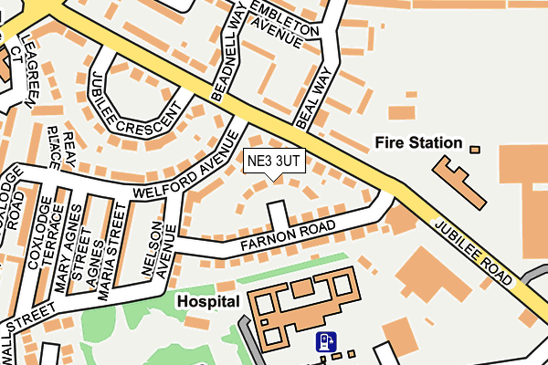 NE3 3UT map - OS OpenMap – Local (Ordnance Survey)