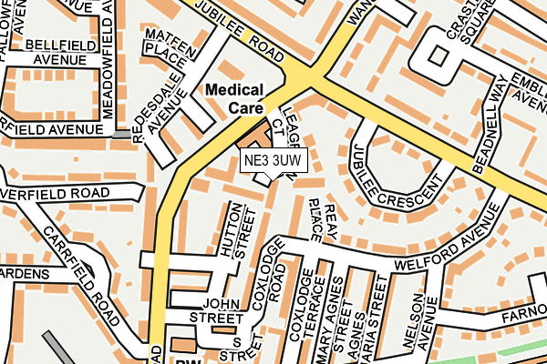 NE3 3UW map - OS OpenMap – Local (Ordnance Survey)