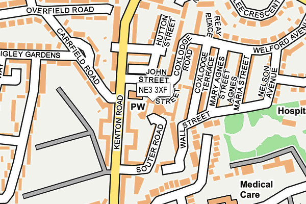 NE3 3XF map - OS OpenMap – Local (Ordnance Survey)