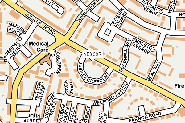 NE3 3XR map - OS OpenMap – Local (Ordnance Survey)