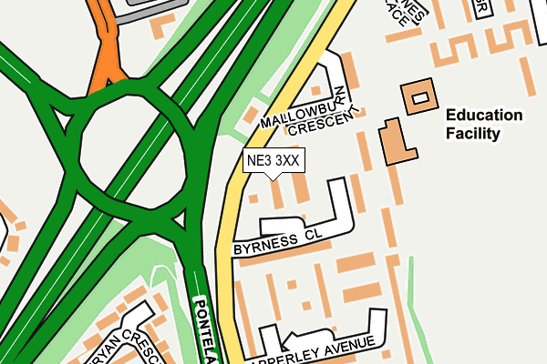 NE3 3XX map - OS OpenMap – Local (Ordnance Survey)