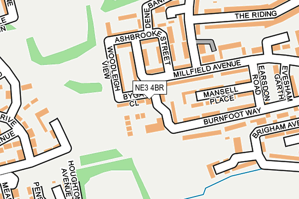 NE3 4BR map - OS OpenMap – Local (Ordnance Survey)
