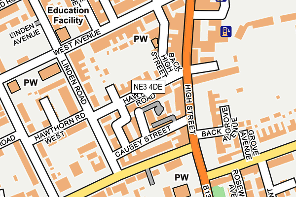 NE3 4DE map - OS OpenMap – Local (Ordnance Survey)