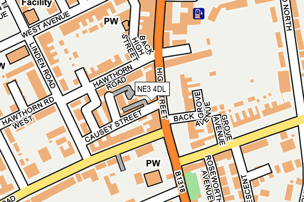 NE3 4DL map - OS OpenMap – Local (Ordnance Survey)