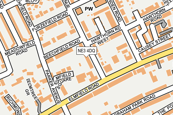 NE3 4DQ map - OS OpenMap – Local (Ordnance Survey)