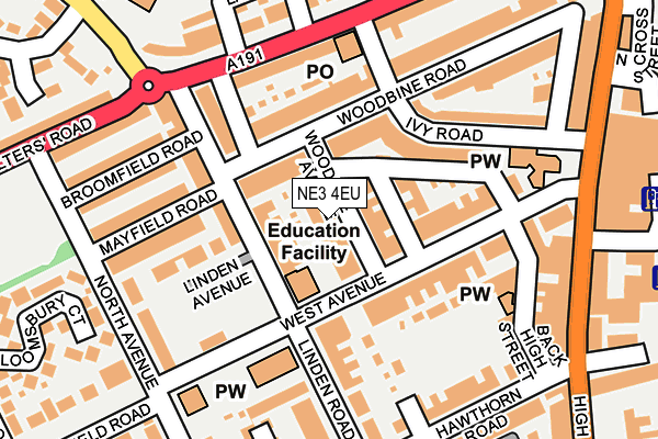 NE3 4EU map - OS OpenMap – Local (Ordnance Survey)