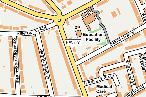 NE3 4LY map - OS OpenMap – Local (Ordnance Survey)