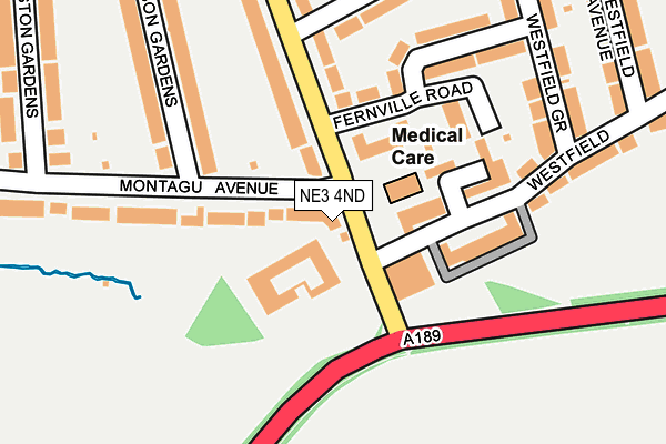 NE3 4ND map - OS OpenMap – Local (Ordnance Survey)