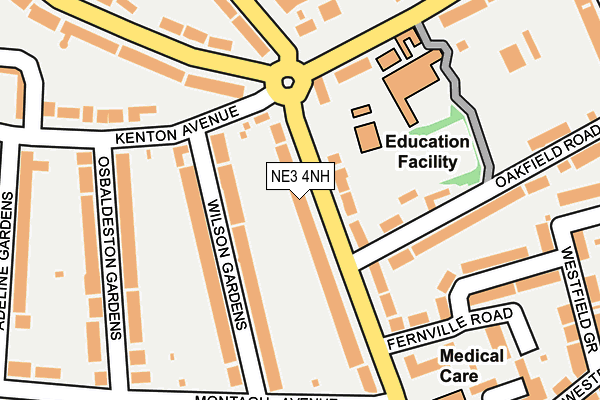 NE3 4NH map - OS OpenMap – Local (Ordnance Survey)