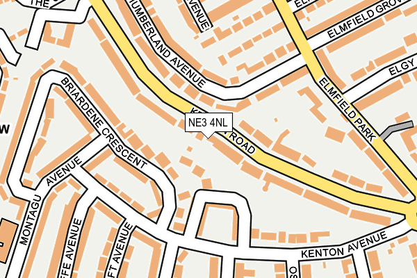 NE3 4NL map - OS OpenMap – Local (Ordnance Survey)