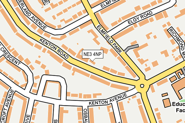 NE3 4NP map - OS OpenMap – Local (Ordnance Survey)