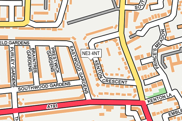NE3 4NT map - OS OpenMap – Local (Ordnance Survey)