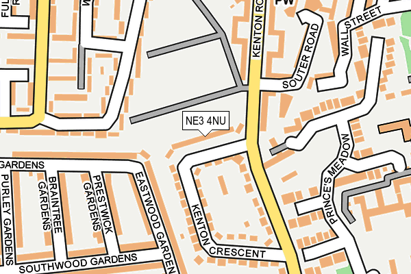 NE3 4NU map - OS OpenMap – Local (Ordnance Survey)