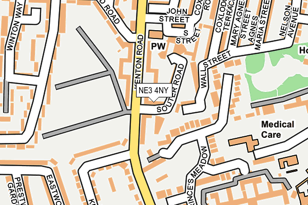 NE3 4NY map - OS OpenMap – Local (Ordnance Survey)