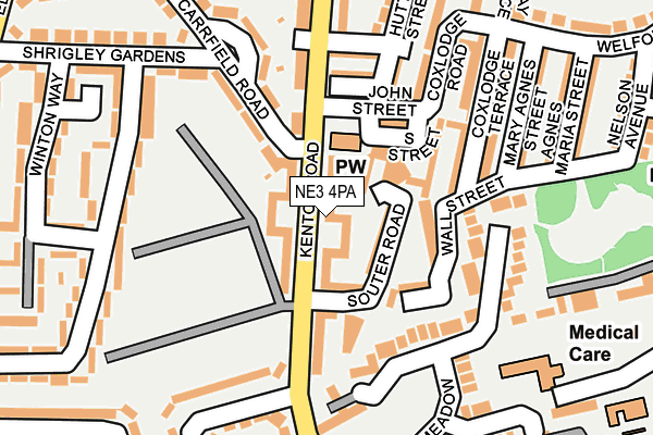 NE3 4PA map - OS OpenMap – Local (Ordnance Survey)