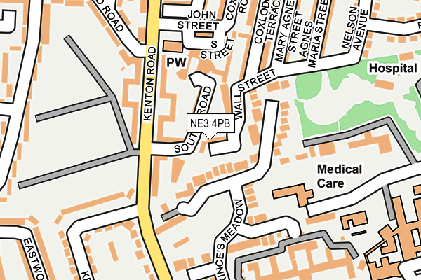 NE3 4PB map - OS OpenMap – Local (Ordnance Survey)