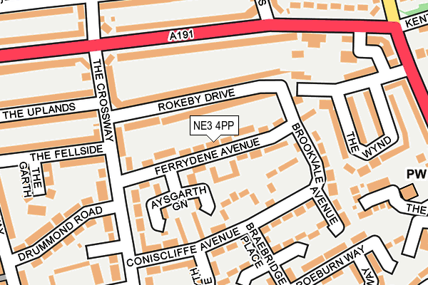 NE3 4PP map - OS OpenMap – Local (Ordnance Survey)