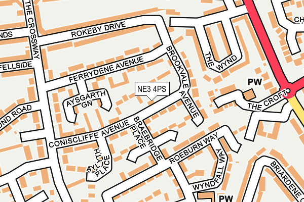 NE3 4PS map - OS OpenMap – Local (Ordnance Survey)