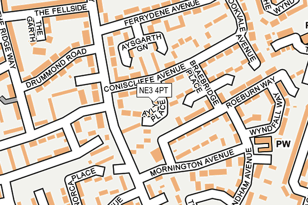NE3 4PT map - OS OpenMap – Local (Ordnance Survey)