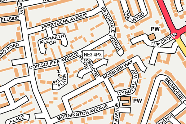 NE3 4PX map - OS OpenMap – Local (Ordnance Survey)