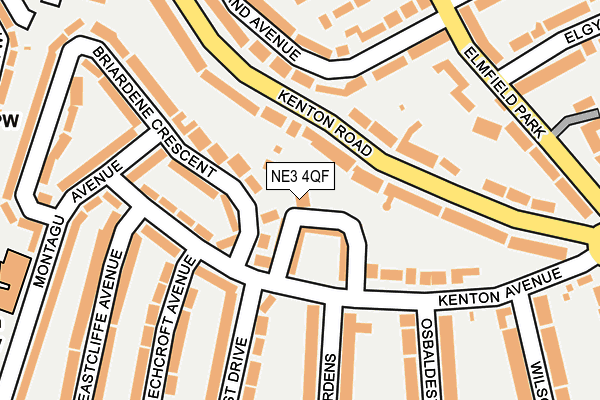 NE3 4QF map - OS OpenMap – Local (Ordnance Survey)