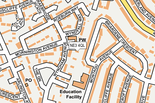 NE3 4QL map - OS OpenMap – Local (Ordnance Survey)