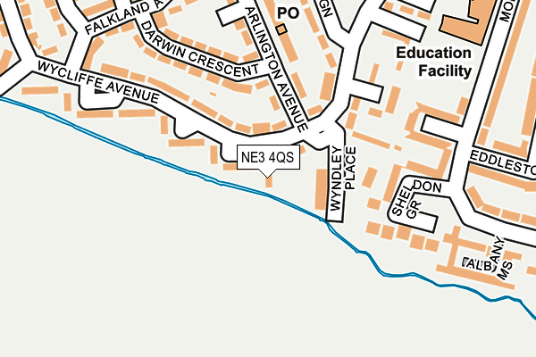 NE3 4QS map - OS OpenMap – Local (Ordnance Survey)