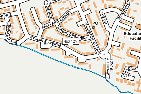 NE3 4QY map - OS OpenMap – Local (Ordnance Survey)