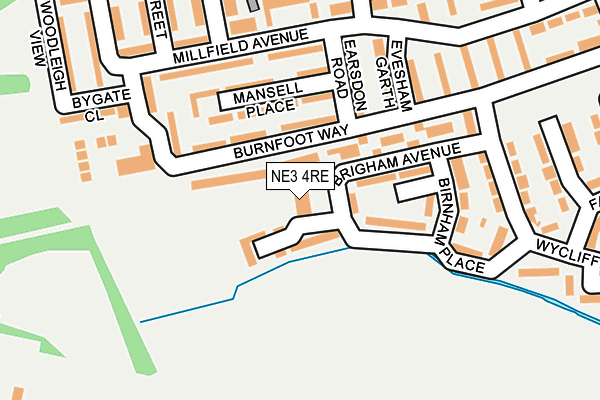 NE3 4RE map - OS OpenMap – Local (Ordnance Survey)