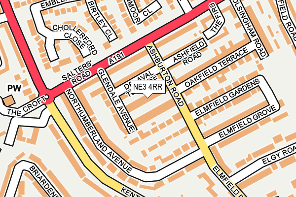NE3 4RR map - OS OpenMap – Local (Ordnance Survey)