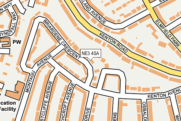 NE3 4SA map - OS OpenMap – Local (Ordnance Survey)