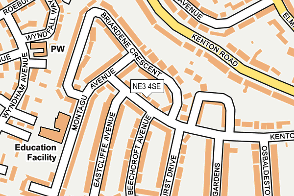 NE3 4SE map - OS OpenMap – Local (Ordnance Survey)