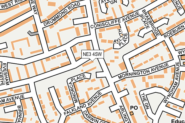 NE3 4SW map - OS OpenMap – Local (Ordnance Survey)