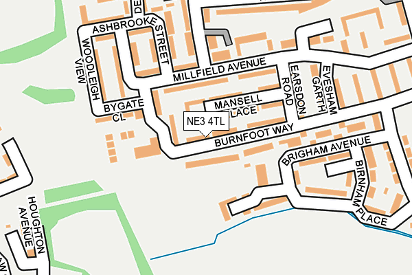 NE3 4TL map - OS OpenMap – Local (Ordnance Survey)